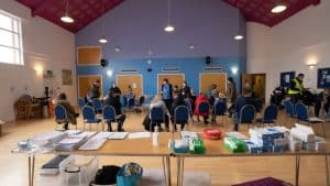 Photograph of a vaccination clinic at the For All Health Living Centre.
